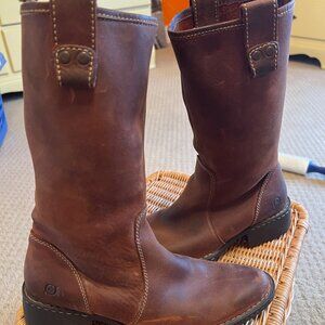 Born brown leather Cowboy boots size 8
